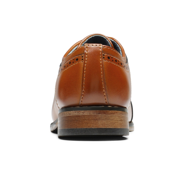 Boys' Dress Shoes with Non-Slip Outsole - BROWN - 4